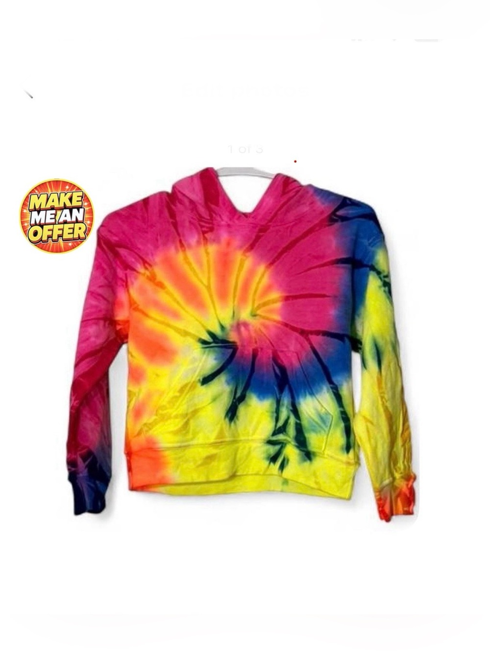 Brand New Neon Tie-Dye Crop Hoodies - Sz S